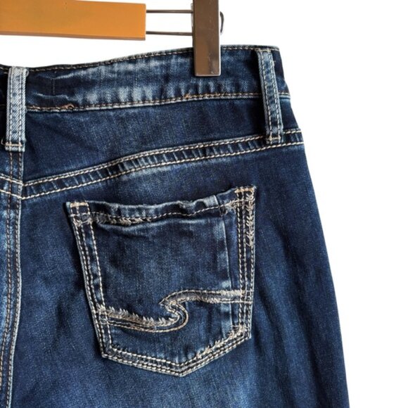 Silver Jeans Boyfriend Fit Dark Indigo 28x27 Mid Rise - Picture 11 of 13